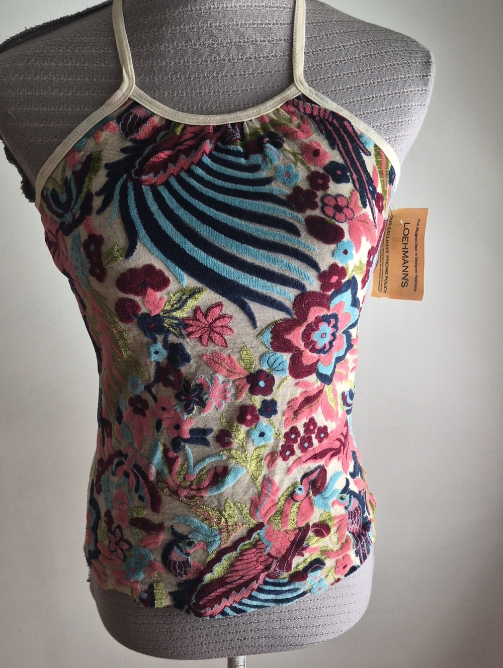 Floral Velvety Embroidered Top By TOM K NGUYEN
